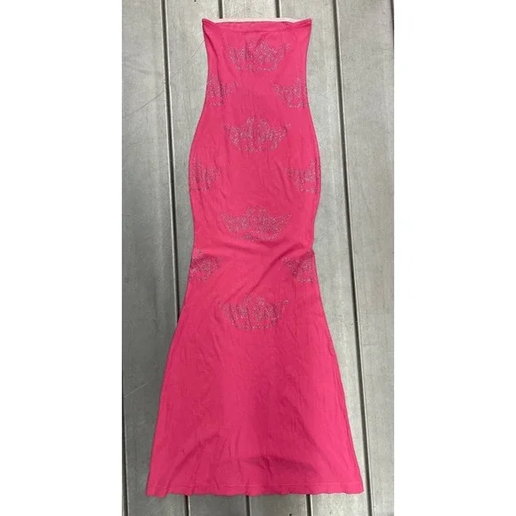 Boys Lie Urban Outfitters Be Mine Diamante Maxi Dress Womens Small Pink Angels - Picture 12 of 14